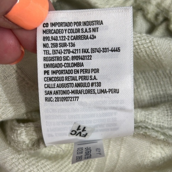 American Eagle Outfitters Ruffle One Shoulder L.Green/Cream Blouse Size-M NWT - Picture 5 of 9